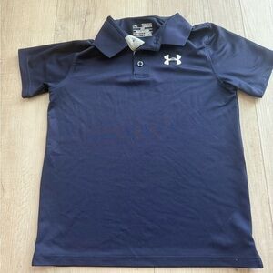 Under Armour boys many blue youth medium polo